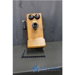 Northern Electric Vintage Wooden Wall Mount Telephone