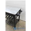 Image 4 : **Marble Top Kitchen Island on Wheels
