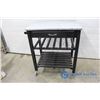 Image 5 : **Marble Top Kitchen Island on Wheels