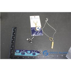 2020 Tokyo Keychain, Footprint Necklace, Sparkle Charm and Beaded Keychain