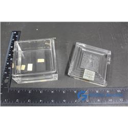 Lalique Crystal Container, 3.5"sq, Lid Chipped in 3 Places