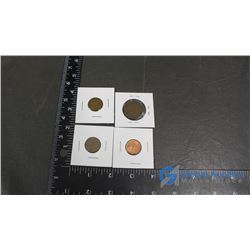 (4) One Cent Coins (1917, 1932), (5) Nickles (1931-1945), (2) Dimes