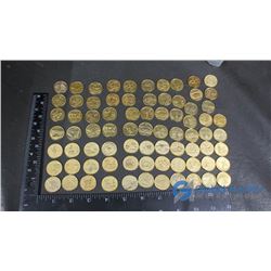Collection of US 25 Cent Coins, Gold Coloured, Highlight States