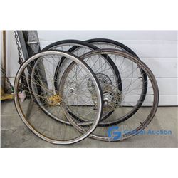 (4) Bicycle Tires (2 are just rims)