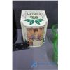 Image 4 : Green Glass, Lipton's Tea Tin and Assorted Decor