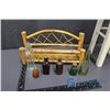 Image 2 : Sunflower Mini Stool and Bottle Rack with Assorted Bottles