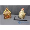 Image 1 : Gingerbread House and Rooster Cookie Jar