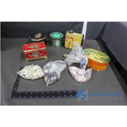 Assorted Tins and Buttons