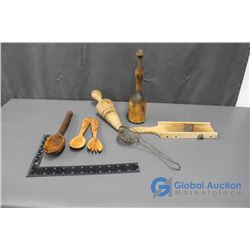 Vintage Wooden Kitchen Items