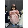 Image 4 : (6) Porcelain Dolls on Stands