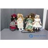 Image 1 : (4) Porcelain Dolls on Stands