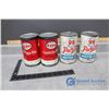 Image 1 : (2) One Quart Purity 99 Motor Oil Tin Cans & (2) One Quart Esso Motor Oil Tin Cans