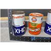 Image 2 : One Quart Orange Gulf Motor Oil Cardboard Can & (3) One Quart Blue Gulf Motor Oil Tin Cans