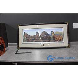 Framed "At the Gate" by Adeline Halvorson Horse Picture - Ducks Unlimited Canada National Art Portfo