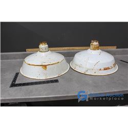(2) Vintage Metal Light Shades