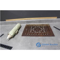 Wall Mounted Paper Cone Dispenser & Metal Grate