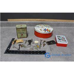 (3) Tins - Old Chum, Eddie Black & Keys