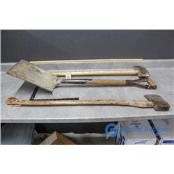 93/4" Flat Shovel, Axe, & Sledge Hammer (10lbs)