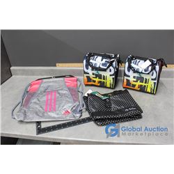 Adidas String Bag, (2) Tracker Lunch Bags & Mia DeLuca Lunch Bag