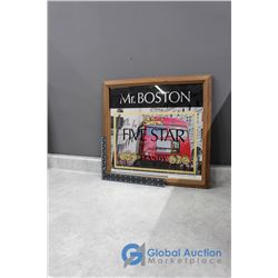 Framed Mr. Boston Five Star Brandy Wall Mirror