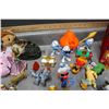 Image 10 : Red Box of Misc Toys - Smurfs, Muppets, Superheroes, Cars, Trolls, Flinstones, TMNT