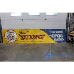 **(2) CFQC Radio Advertising Tin Sign