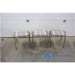 **(3) Vintage Padded Stools
