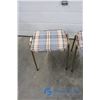 Image 2 : **(3) Vintage Padded Stools
