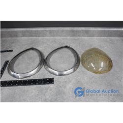 Vintage Tear Drop Head Light Covers for a Ford