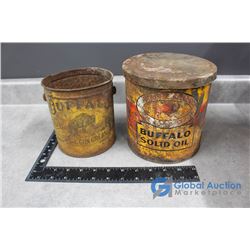 (2) Vintage Buffalo Tins