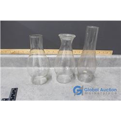 (3) Glass Oil Lamp Shades