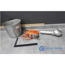 Black&Decker Jig Saw, Metal Pail, & Assorted