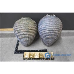 (2) Paper Wasp Nests & (6) Glass Spice Shakers (In Original Package)