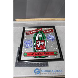 Vintage 7-Up Advertising Mirror (17"x19")
