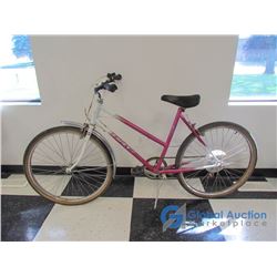 26" Ladies Leader Cruiser Bike, Pink/White
