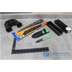 Throwing Knives, Shimano Fillet Knife, Tasco Binoculars