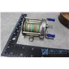 Image 3 : Shakespeare True Blue 1956 Fishing Rod Reel & Small Cast Iron Pan