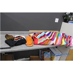 Homemade Quilt (Needs Some Repair) & Winter Accessories