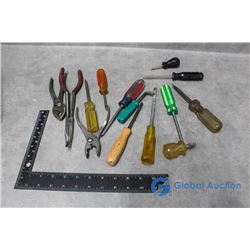 Assorted Screw Drivers & Pliers