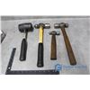 Image 1 : (3) Ball Peen Hammers & Rubber Mallet