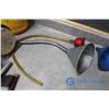 Image 3 : Assorted Oil Funnels, Oil Filter Wrenches, & Shell Oil Pourer