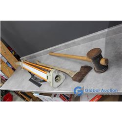 Post Maul, Axe, & Aluminum Tripod
