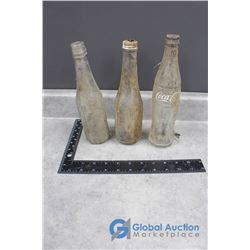 (3) Vintage Glass Pop Bottles