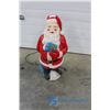 Image 1 : ** Plastic Light Up Santa Decoration