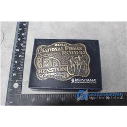 NOS - 2013 National Finals Rodeo Hesston Brass Belt Buckle