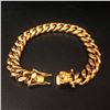 Image 1 : Mens 18K Gold Plated Cuban Link Bracelet