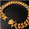 Image 2 : Mens 18K Gold Plated Cuban Link Bracelet