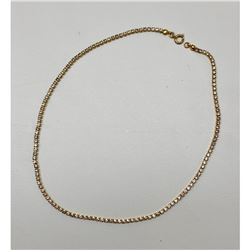 18" Gold Plated & Crystal Mounted Ladies Necklace