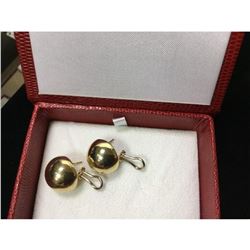 Pair of Ladies 14K Yellow Gold Vintage Full Moon Earrings
