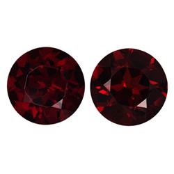 LOT OF 2 NATURAL EXTRA FINE ROUND CUT DEEP RED MOZAMBIQUE GARNET